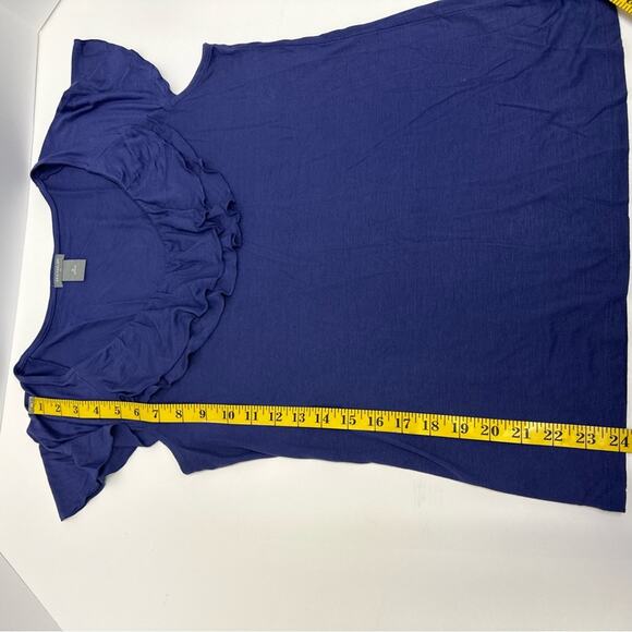 PRICED TO SELL!!  Ann Taylor Blue Ruffle Neckline Top - Size Medium - Picture 6 of 11